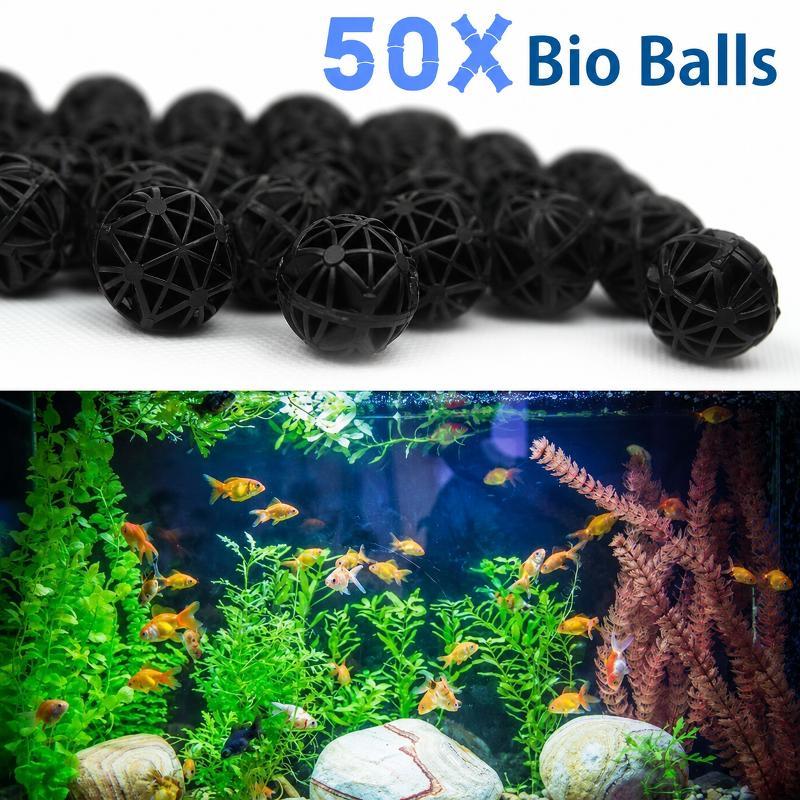 Planted Aquarium With Fish - 50Pcs 16mm Aquarium Bio Filter Balls