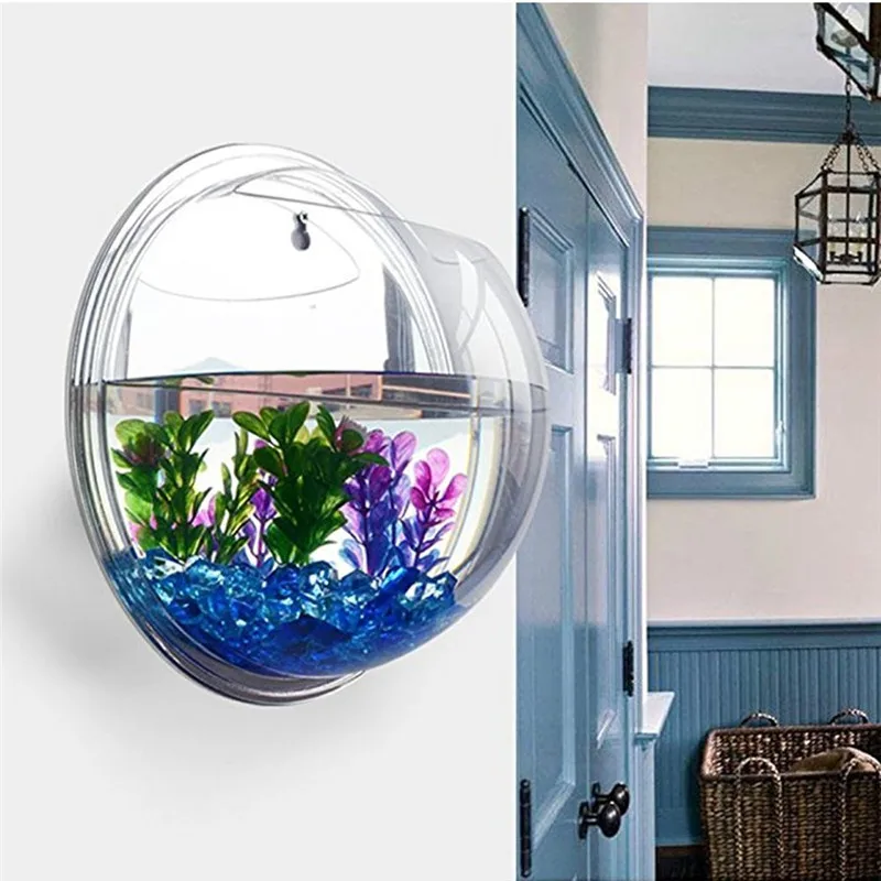 Aquarium Plant Ornament - Transparent acrylic hanging wall aquarium, Plant